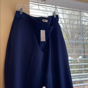 stretchy navy cropped marisa fit pants from loft